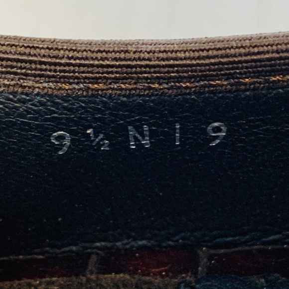 DONALD J PLINER Brown Leopard Suede GLORIA Flats 9.5 N Peep Toe Shimmer Italy - Picture 10 of 16